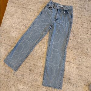 Garage Light Blue Patterned Women Jeans